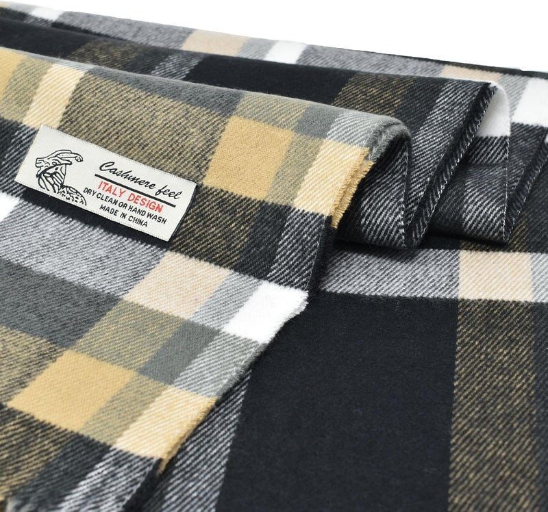 Glory Max Classic Plaid Striped Luxurious Checked Pattern Winter Scarf For Men Women Soft Cashmere Feel 72"x12" - Image 2